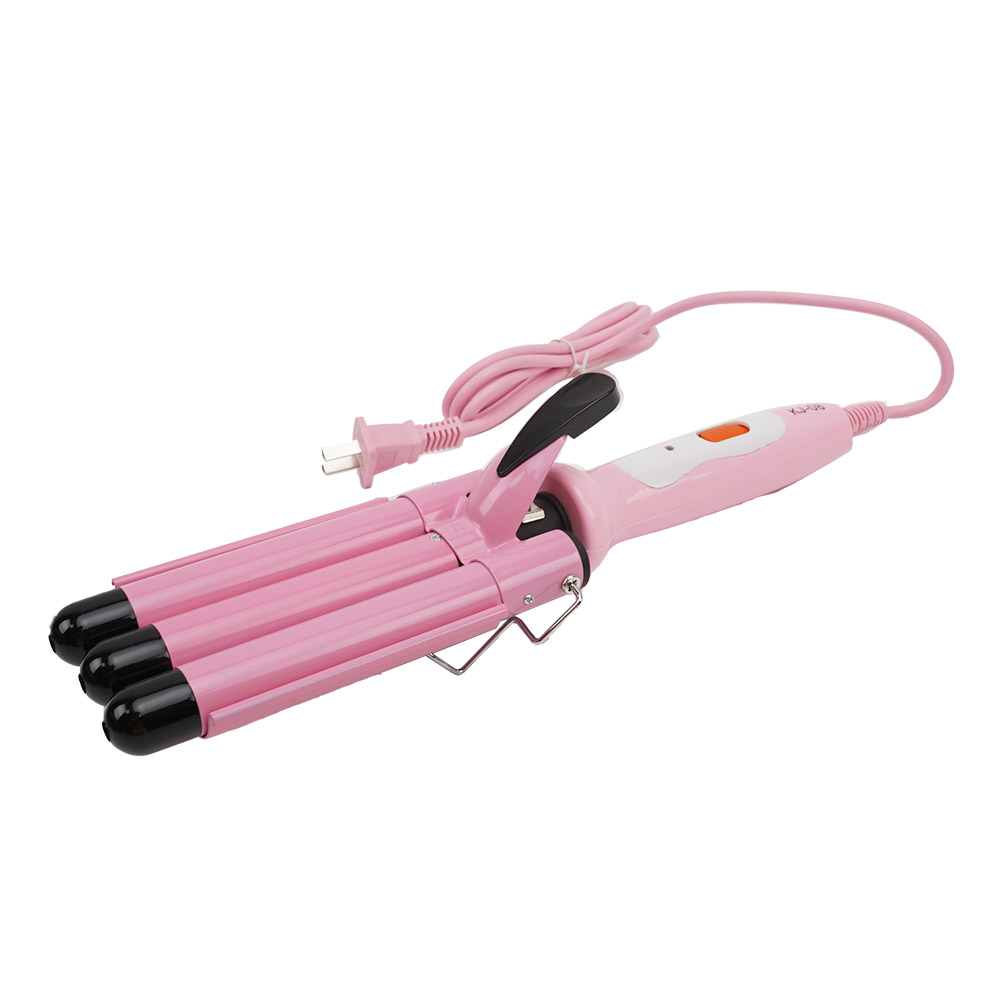 Arricciacapelli portatile rosa a tripla canna per lo styling dei capelli